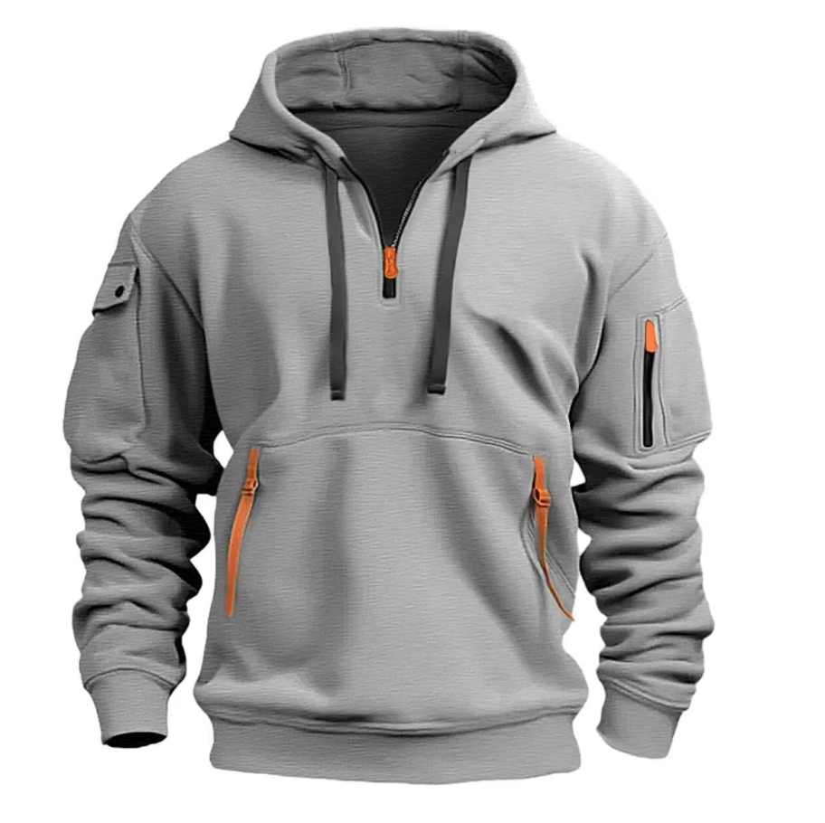 Stylish Zip-Up Hoodie with Utility Pockets